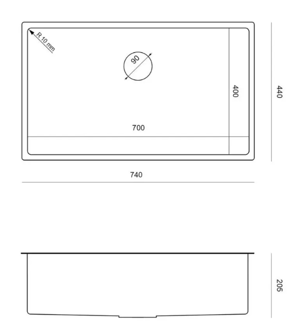 Pomivalno korito Quadron Anthony 80 - bakrena 3