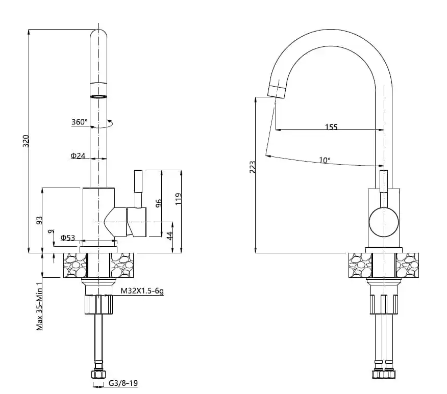 Kuhinjska armatura Quadron Kate - srebrna 2
