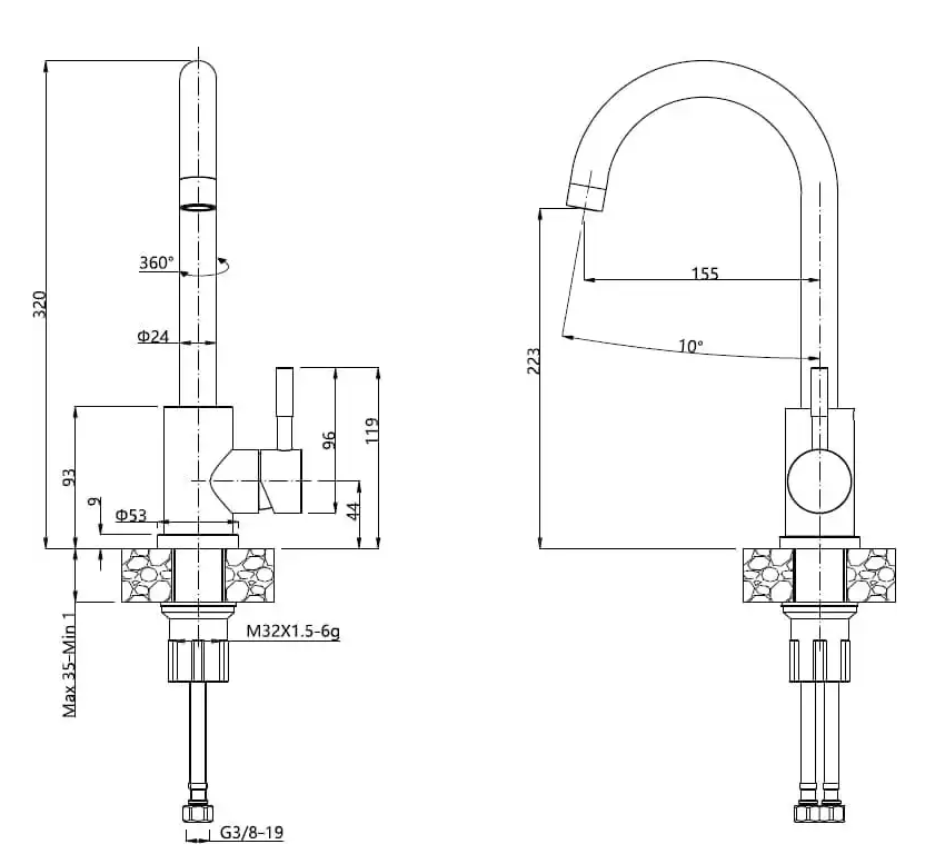 Kuhinjska armatura Quadron Kate - črna 2