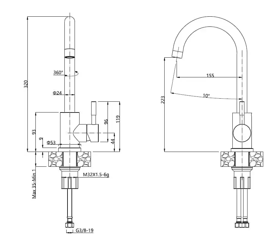 Kuhinjska armatura Quadron Kate - bež 2
