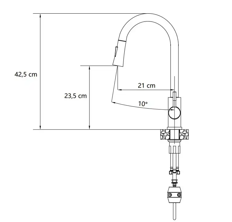 Kuhinjska armatura Quadron Julia - srerbna 4