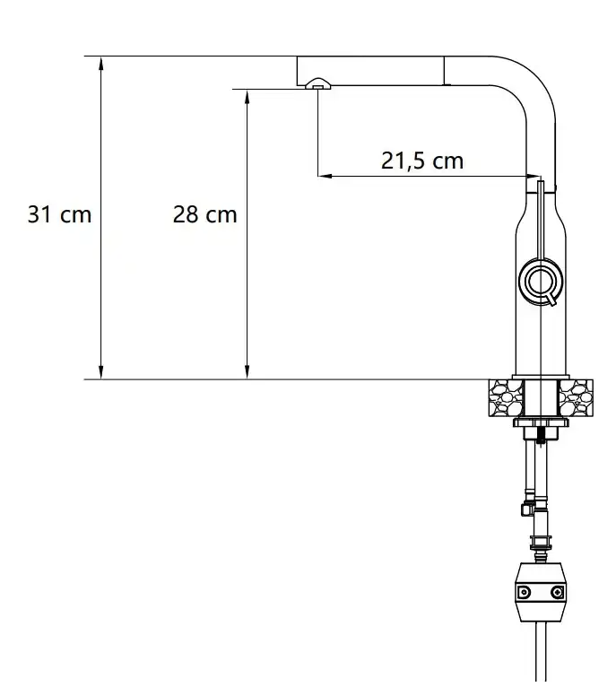 Kuhinjska armatura Quadron Angelina - srebrna 2