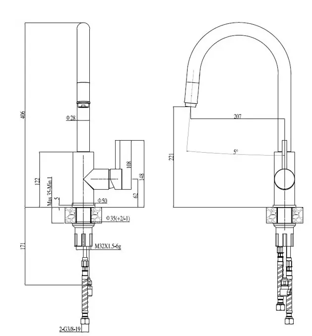 Kuhinjska armatura Quadron Jennifer - bela 3