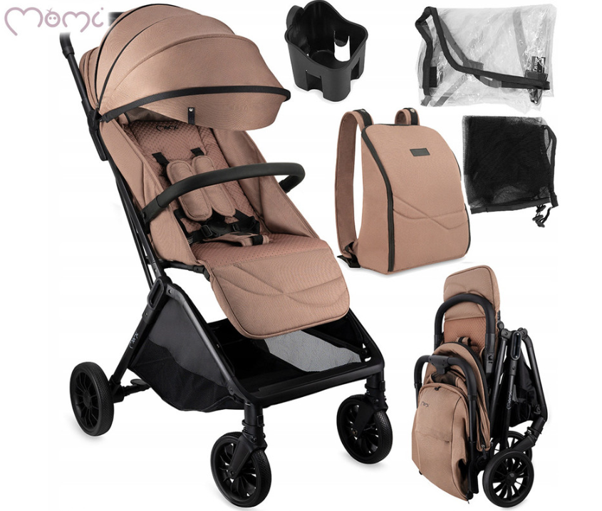 Otroški voziček MoMi ANDREA -  črno-rjav 1