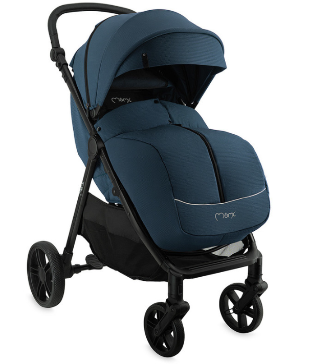 Otroški voziček MoMi CLARA - črno-moder 3