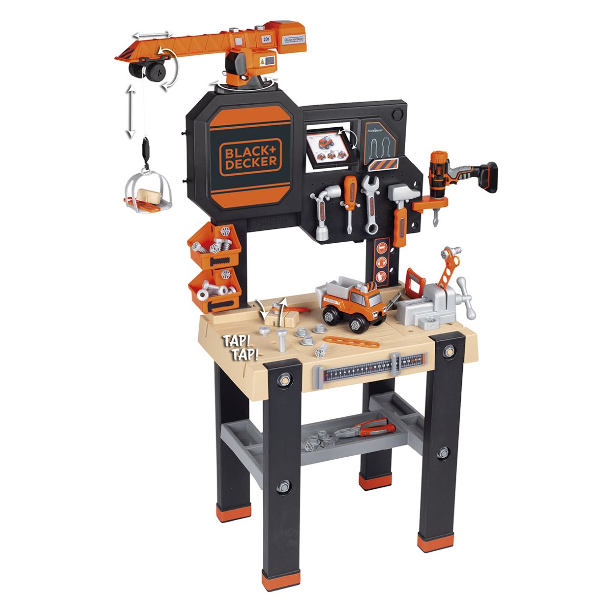 Delavnica Smoby - Black & Decker z gradbenim dvigalom 1